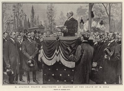 M Anatole France pronunciando un discurso en la tumba de M Zola de Georges Bertin Scott